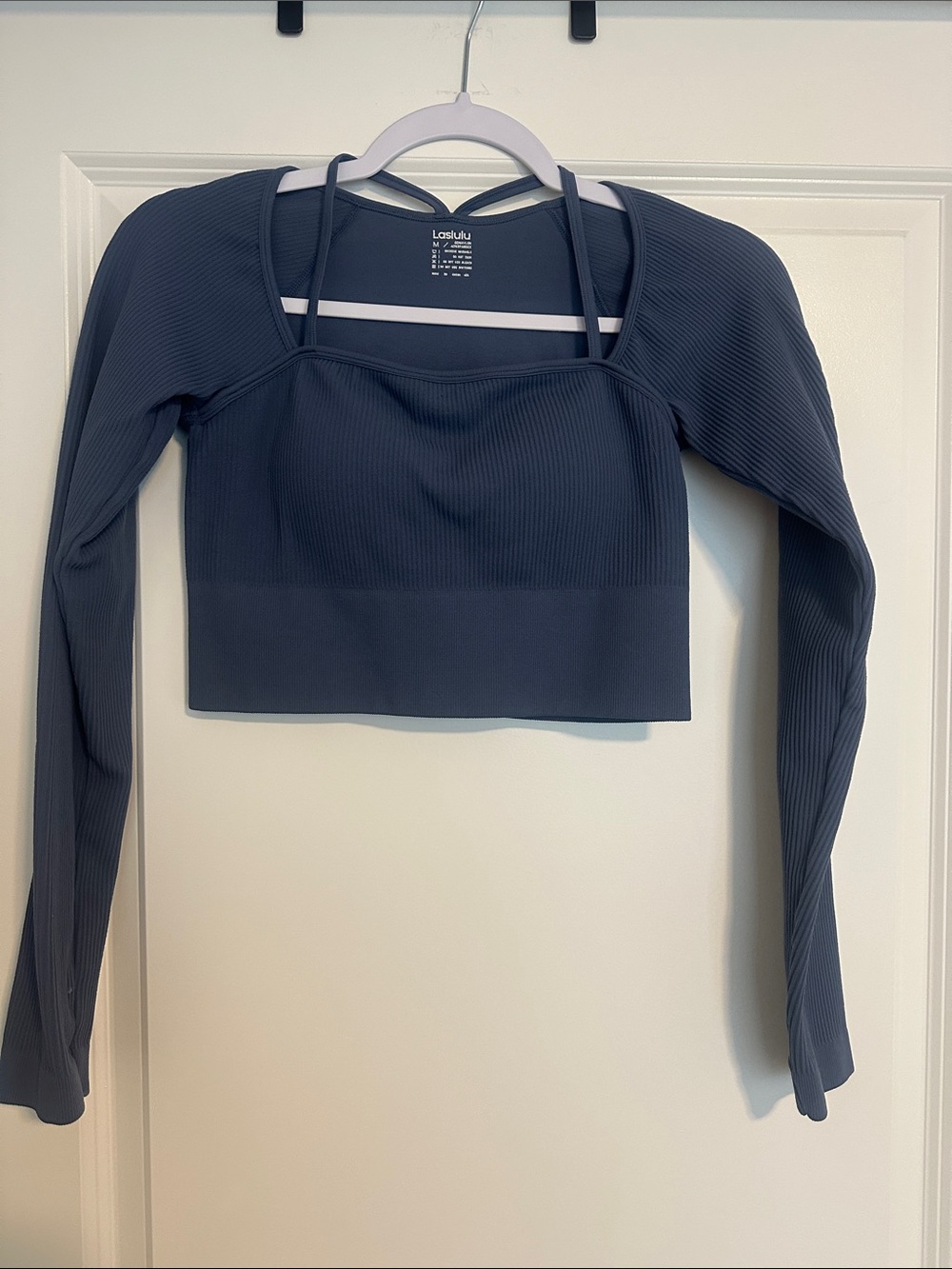Loulou Studio Long-Sleeve Ribbed Crop Top in Charcoal